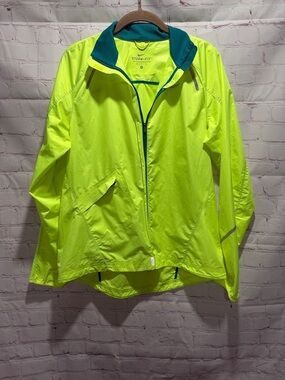 Nike Neon Yellow / Teal STORM-FIT Lightweight Running Jacket Woman’s size Medium